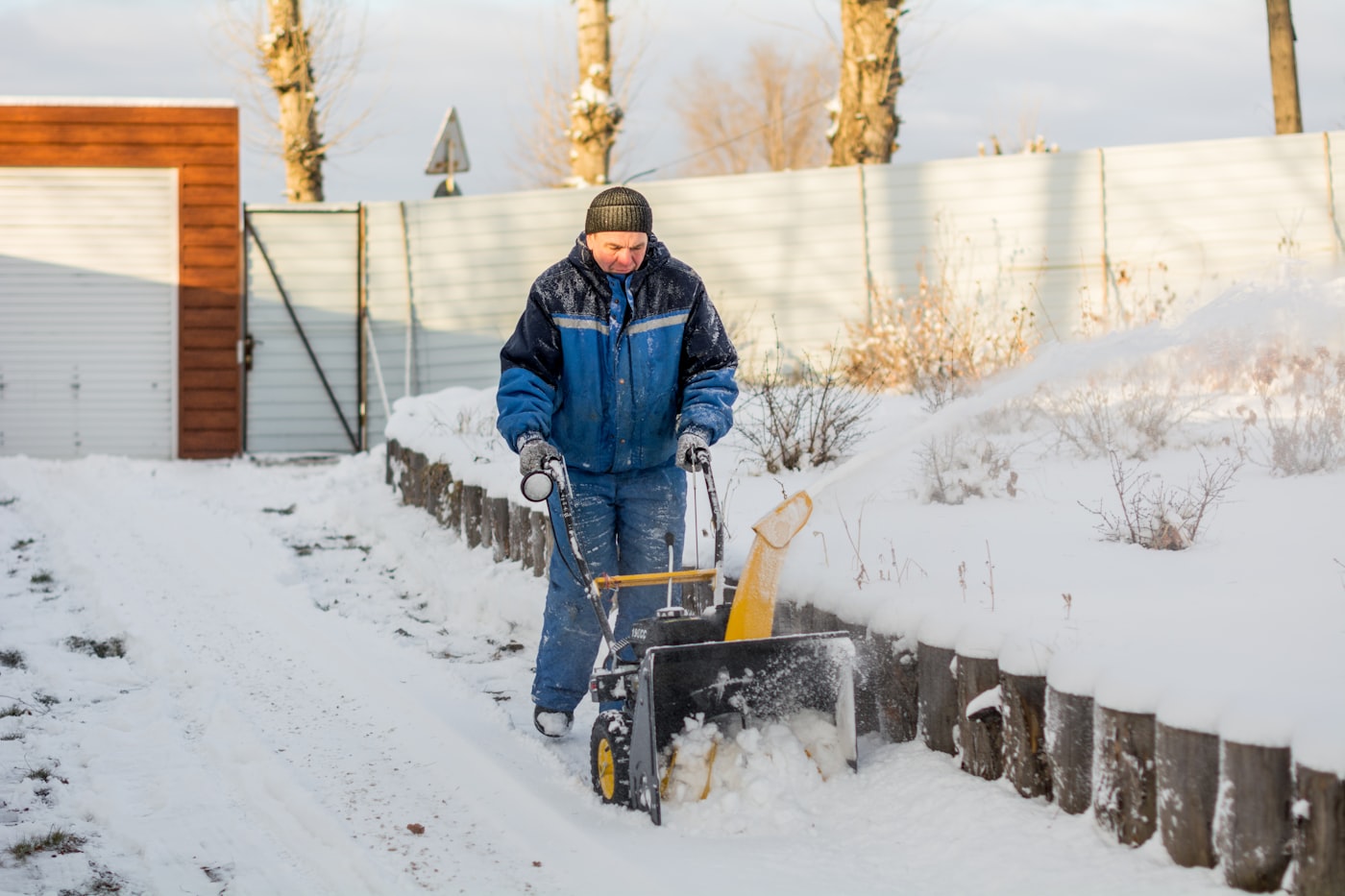 Clearing snow from a walkway